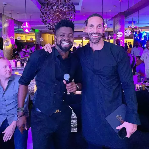 Basketmouth All Smiles As He Is Pictured With Football Legend, Rio Ferdinand